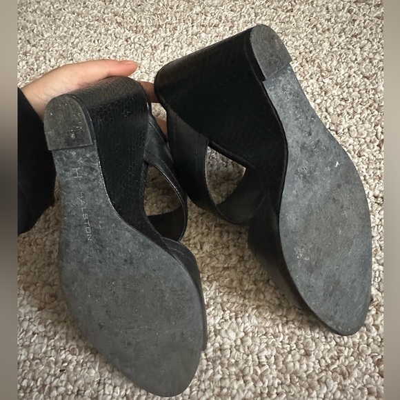 Black Halston Heeled slide sandals - Picture 4 of 4